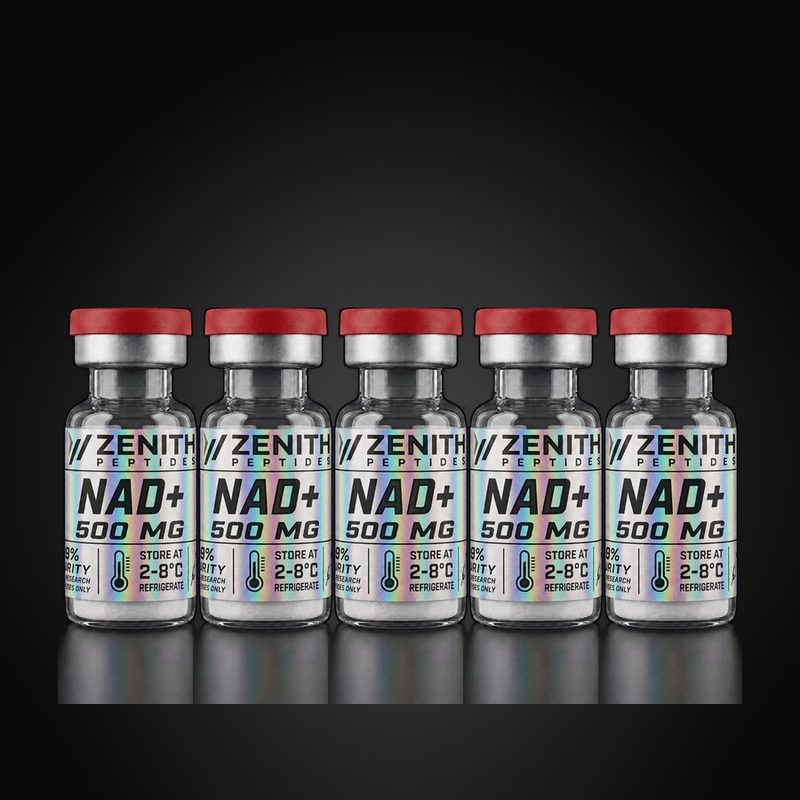 NAD+ — 5 × 500 mg · 5 Vials — Kit mit gelabelten Vials